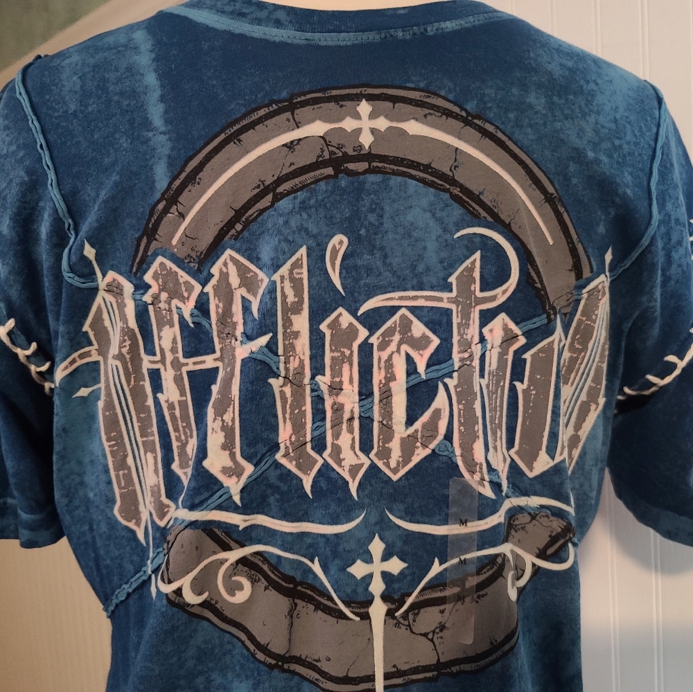 Men's Blue Affliction t-shirt from Buckle NWT